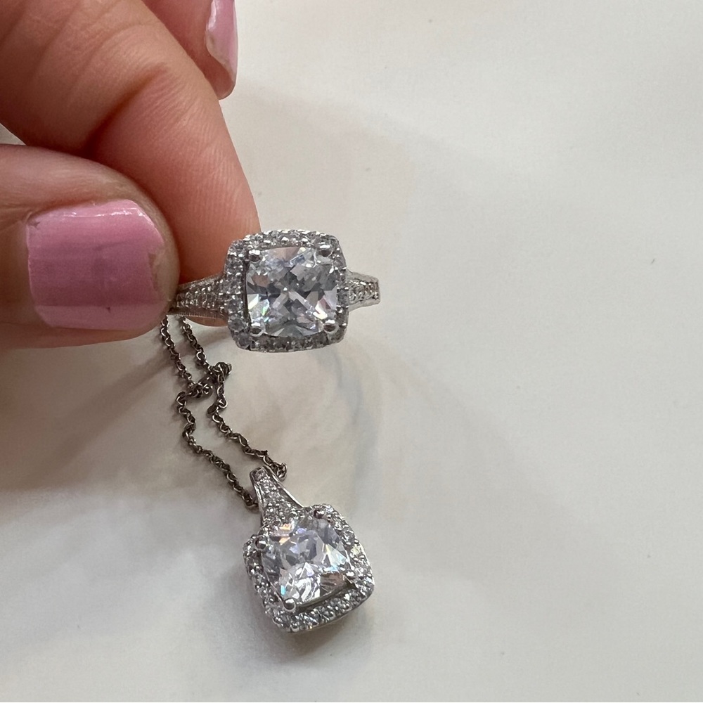 Italy 925 sai Sterling Silver Necklace and ring set